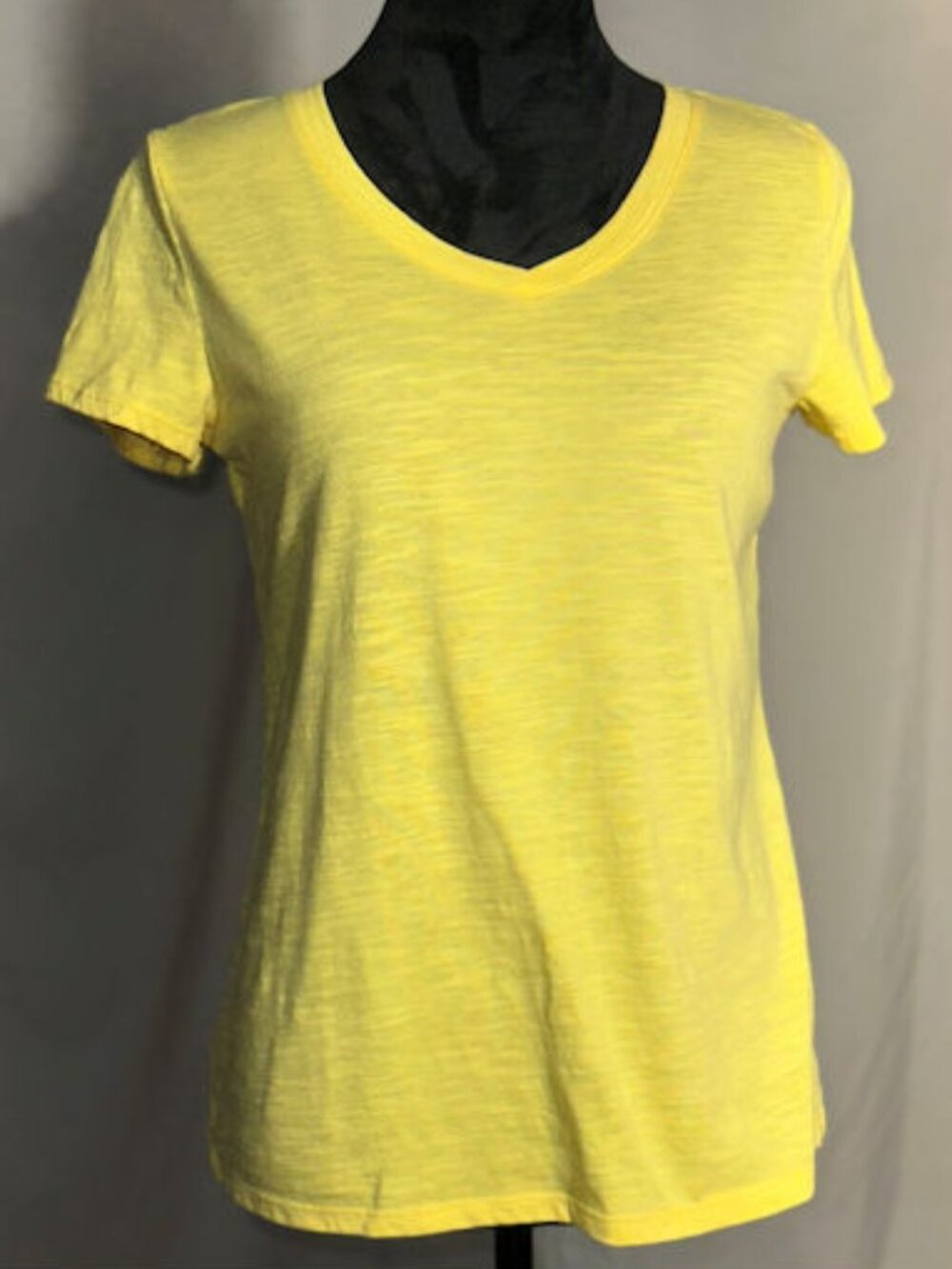 Bobbie Brooks Bright Yellow V-Neck Top, Small